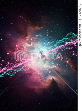 漂浮在太空中的數位網路（AI 產生的圖像） 125420257