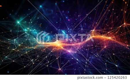 漂浮在太空中的數位網路（AI 產生的圖像） 125420263