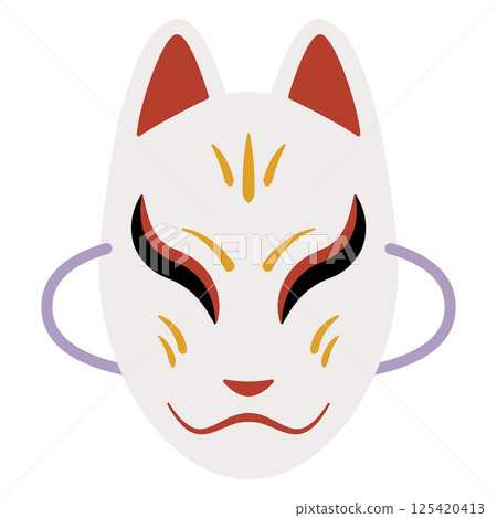 White fox mask illustration 125420413