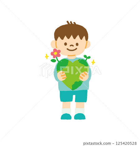 Illustration of a child growing up with a healthy mind Feelings, emotions, growth, handwritten 125420528