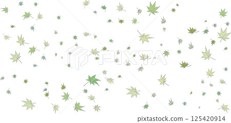 楓葉在風中飛舞，各種深淺不一的樹葉插畫素材 125420914