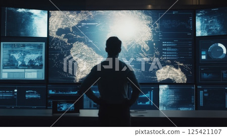 Floating screen and global data UI (ai generated images) 125421107