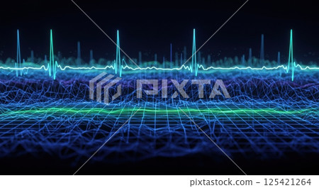 Rhythmic Cyber Grid (AI generated image) 125421264
