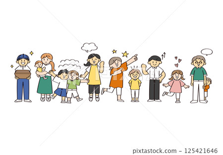 Positive people illustration set Positive people illustration set 125421646