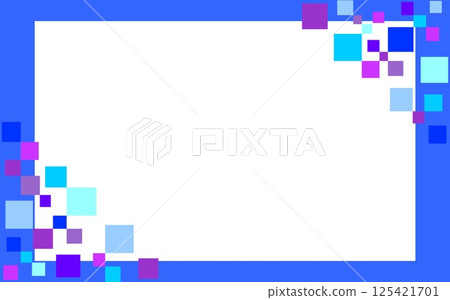 Frame Geometric Pattern Square White Space Blue 125421701