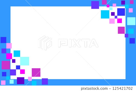 Frame Geometric Pattern Square White Space Blue 125421702
