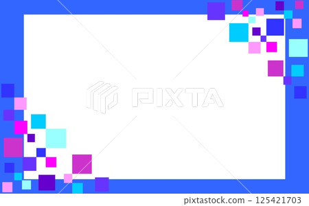 Frame Geometric Pattern Square White Space Blue 125421703