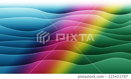 Background wavy material Wave pattern_pattern_colorful gradation 125421787