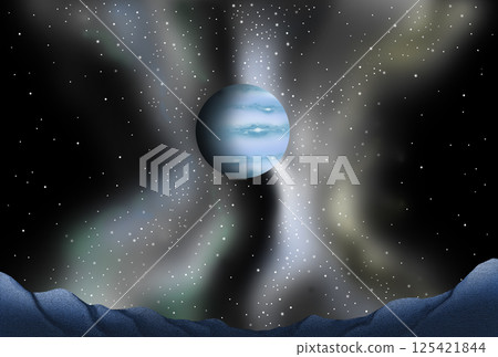 太空－行星、山脈、山脈、氣態星雲 125421844