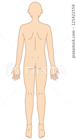 Simple nude illustration of a man from behind 125422559
