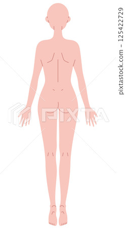 Simple nude illustration of a woman from behind 125422729