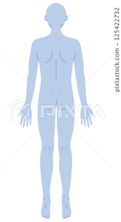 Simple nude illustration of a man from behind 125422732