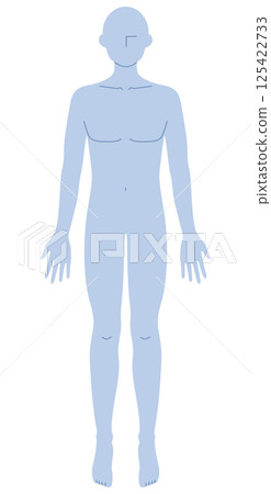 一位面朝前方的男子的簡單裸體插圖 125422733