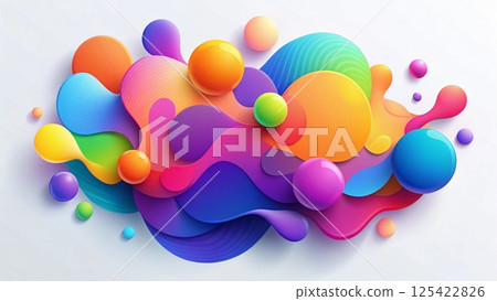 Liquid Fluid Uneven Shapes Splashes Colorful texture seamless vector  125422826