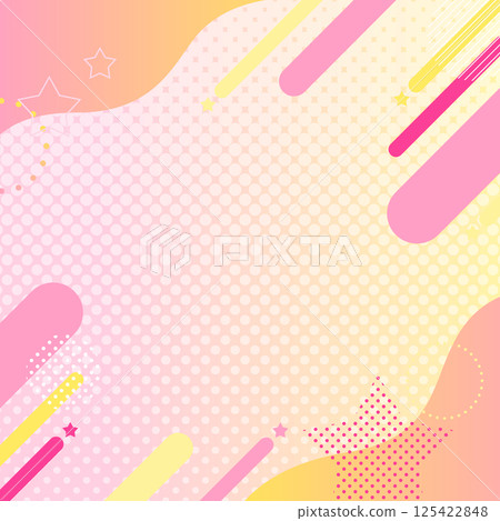 Sparkling geometric pattern background material seamless frame shape wave gradation pink yellow 125422848