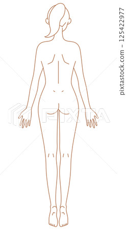 Simple nude illustration of a woman from behind 125422977