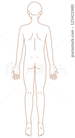 簡單的男人背後裸體插圖 125422980