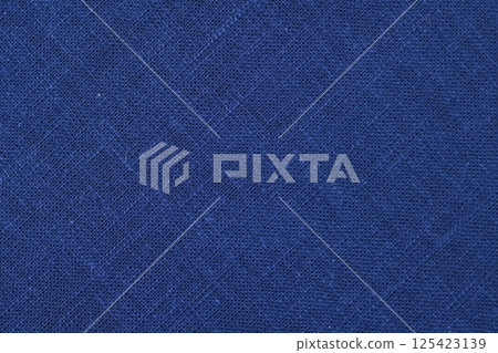 blue hemp viscose natural fabric cloth color, sackcloth rough texture of textile fashion 125423139