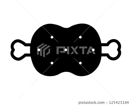 Silhouette of meat with bones (icon) Silhouette of meat with bones (icon) 125423184