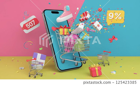 composite image of online shopping concept 125423385