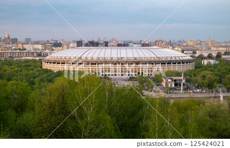 View of the Luzhniki Stadium Sports Complex from the observation deck on Vorobyovy Gory. View of the Luzhniki Stadium Sports Complex from the observation deck on Vorobyovy Gory. 125424021