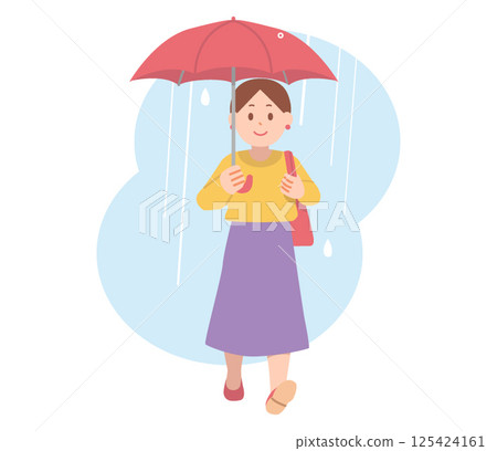 走與傘的婦女 125424161