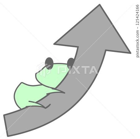 Right-sloping arrow and frog (gray) 125424166