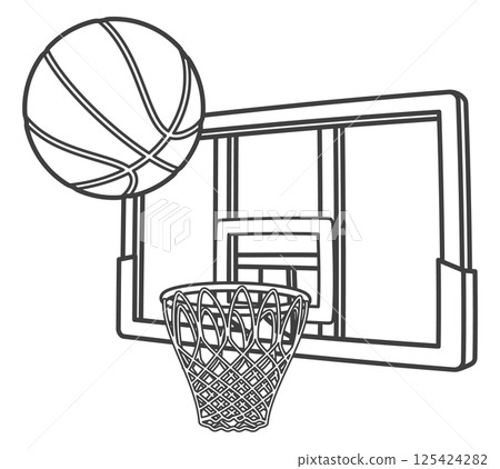 Basketball and basketball goal (transparent board) 125424282