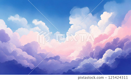 Sky generation AI watercolor background 125424311