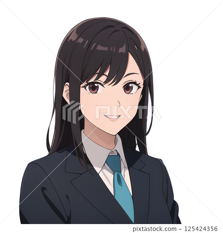 A woman with a smile wearing a suit 125424356