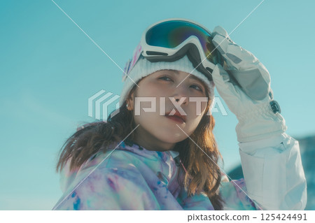 滑雪者 滑雪板 努力獲取 125424491