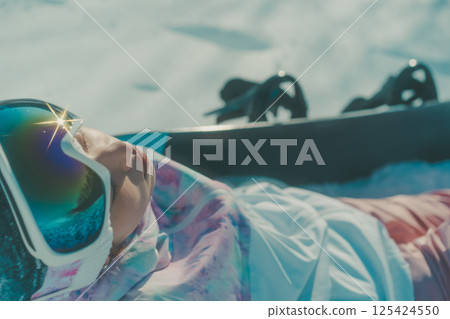 滑雪者 滑雪板 女生 125424550