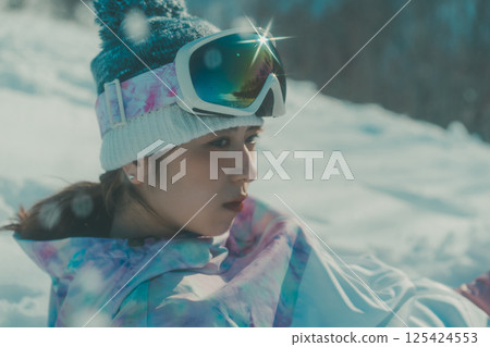 滑雪者 滑雪板 女生 125424553