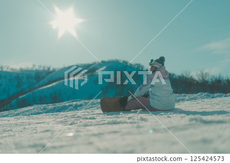 滑雪板 女生 女孩 125424573