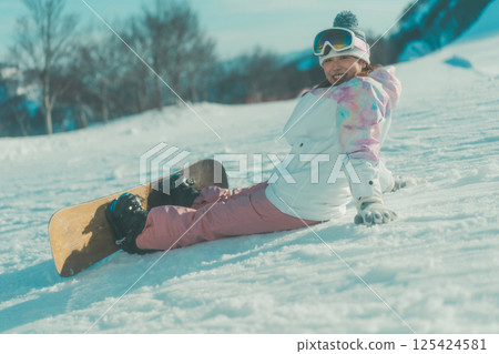 滑雪板 女生 女孩 125424581