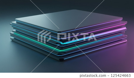 High definition AI grid network background (ai generated image) 125424663