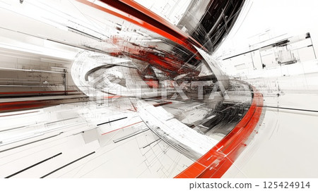 Cybertech UI 背景，陰影和燈光和諧融合（AI 產生的影像） 125424914