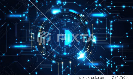 Minimal UI grid with pulsating light (AI generated image) 125425003
