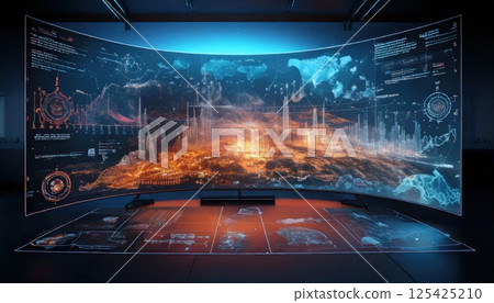 寬投影數位資訊螢幕（AI 產生的影像） 125425210