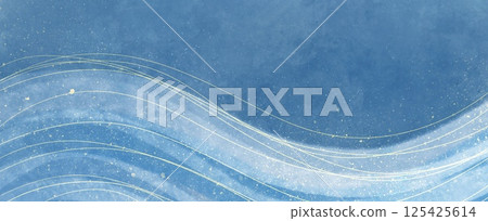 A gentle wave background, Japanese-style illustration with a summer image A gentle wave background, Japanese-style illustration with a summer image 125425614