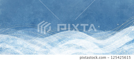 Summer wave with gentle colors, Japanese style illustration background Summer wave with gentle colors, Japanese style illustration background 125425615