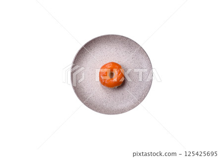 Donut shaped sushi rolls with salmon, shrimp and tuna Donut shaped sushi rolls with salmon, shrimp and tuna 125425695