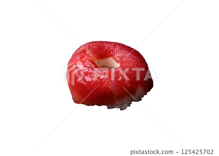 Donut shaped sushi rolls with salmon, shrimp and tuna Donut shaped sushi rolls with salmon, shrimp and tuna 125425702