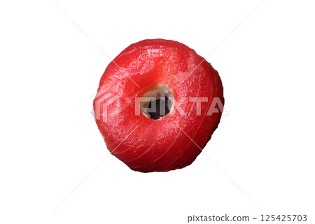 Donut shaped sushi rolls with salmon, shrimp and tuna Donut shaped sushi rolls with salmon, shrimp and tuna 125425703