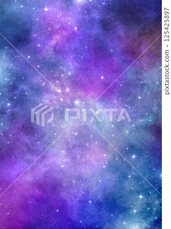 Starry sky hand-drawn illustration vertical material 125425897