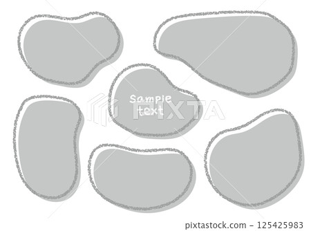Hand-drawn crayon frame set with rough shapes 125425983
