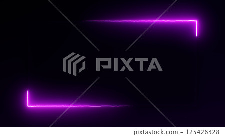Pink neon frame illustration with glowing particles on dark background in 4K. Perfect for gaming, sci-fi, tech projects, or overlays in digital art and design. Pink neon frame illustration with glowing particles on dark background in 4K. Perfect for gaming, sci-fi, tech projects, or overlays in digital art and design. 125426328