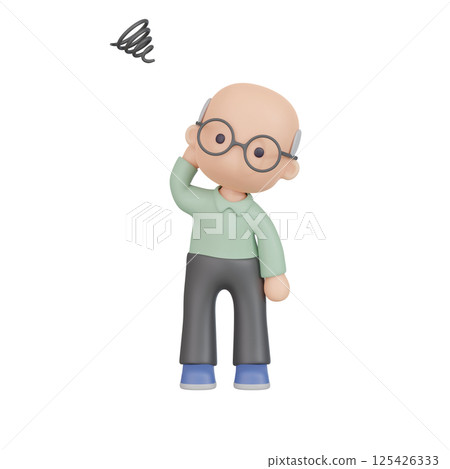 3DCG | Senior man who has many worries and is troubled 3DCG | Senior man who has many worries and is troubled 125426333