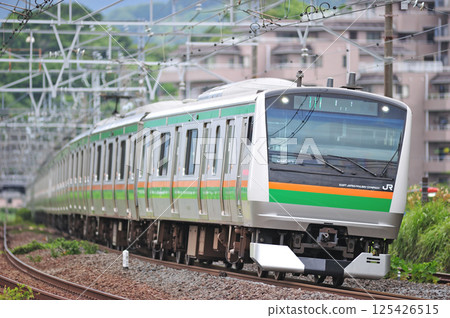 Tokaido Line Manazuru JR East E233 series 3000 series E53 train (Kozu) 125426515