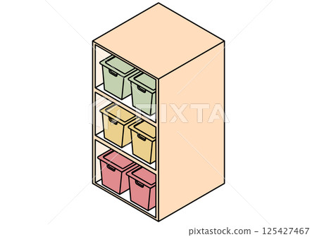 彩盒收納架等軸測圖 125427467